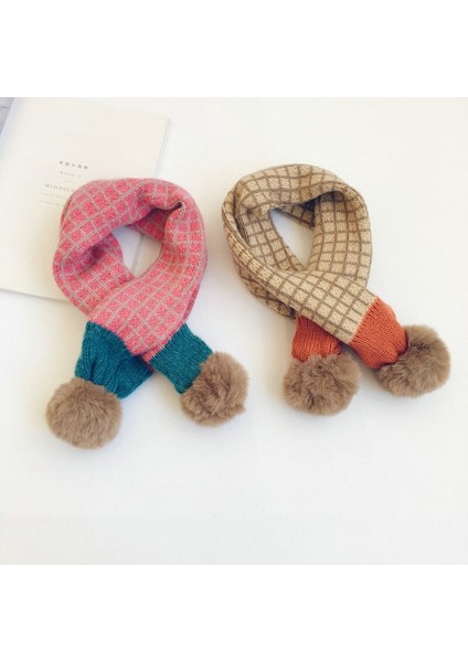 Suni Kürk Eşarp Örme Kareli Ponpon Eşarp Aksesuarları (Yurt Dışından) fiyatları