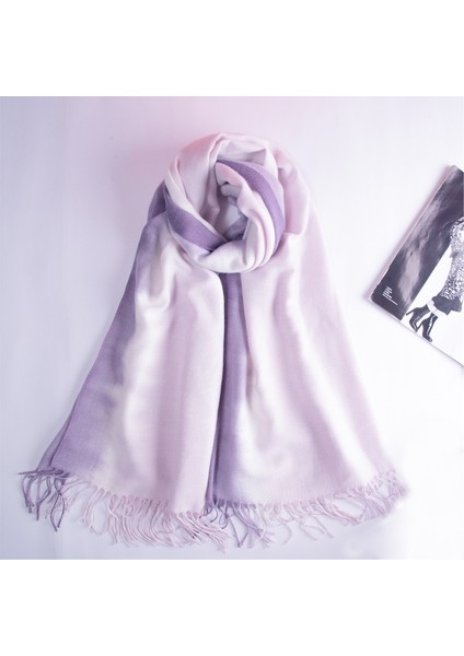 Elegant Gradyan Eşarp Şal Faux Kaşmir Sıcak Püskül (Yurt Dışından)