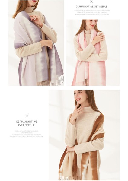 Elegant Gradyan Eşarp Şal Faux Kaşmir Sıcak Püskül (Yurt Dışından) fırsatları