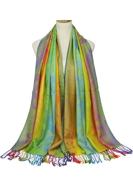 Vintage Fringe Eşarp Pamuklu Dimi Şal Jakarlı (Yurt Dışından)