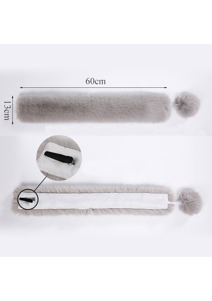 Kürk Kravat Pom Pom Faux Yün Önlük Kalın Şal (Yurt Dışından)