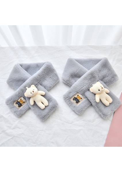 Ebeveyn-Çocuk Sevimli Çizgi Ayı Peluş Eşarp Sıcak ve Kalın Tüm Maç Çapraz (Yurt Dışından)