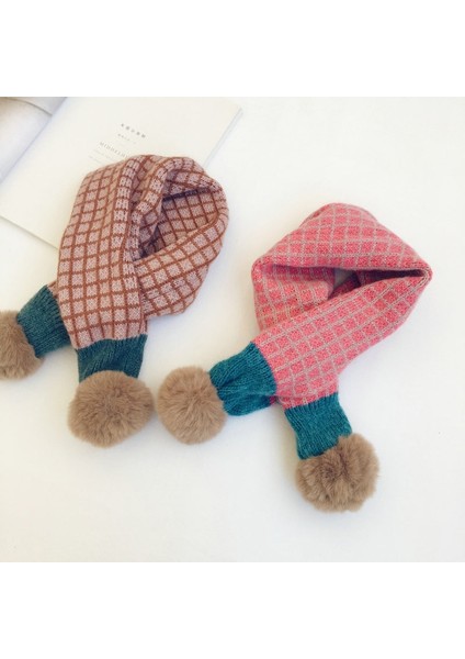 Suni Kürk Eşarp Örme Kareli Ponpon Eşarp Aksesuarları (Yurt Dışından) fiyatları