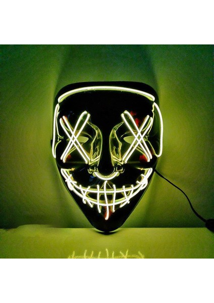 Halloween Cadılar Bayramı Kostümü Parti LED Işıklı Neon Maske (Yurt Dışından)