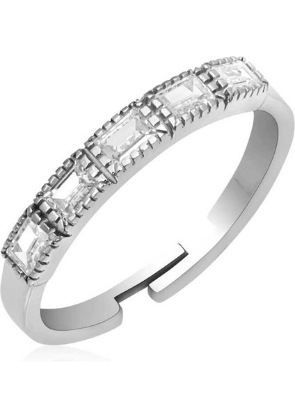 Gümüş Ayarlanabilir Baget Kadın Yüzük