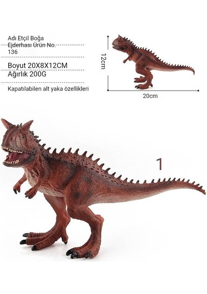 Jurassic Carnivorous Bullosaur Toy Model Oyuncak(Yurt Dışından)