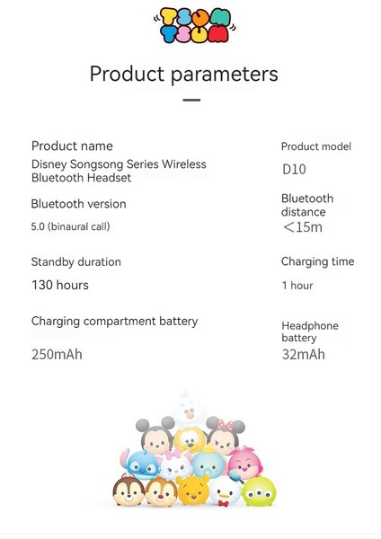 Disney Kablosuz Bluetooth Kulaklık - Çilek Ayı (Yurt Dışından)