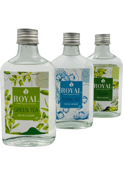 Royal Mum Kolonya  3lü Set Grean Tea -Royal Ice - Olıvıa (200 ml x 3 Adet )