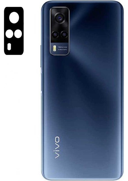 Vivo Y53S 3D Kamera Lens Koruyucu Temperli Cam Çerçeve