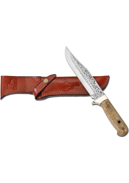 Bora 402 Büyük Bowie Tamarind Ağacı Sap Gravürlü Bıçak modelleri