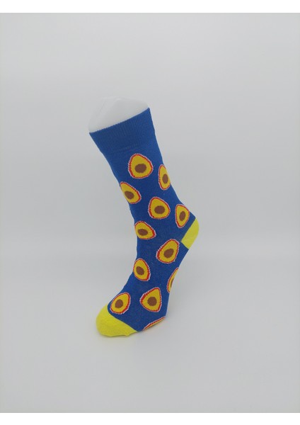 Avokado Desenli Soket Çorap - Sarı/mavi fiyatları