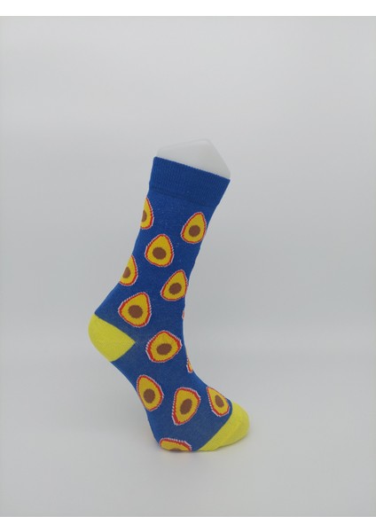 Avokado Desenli Soket Çorap - Sarı/mavi fırsatları