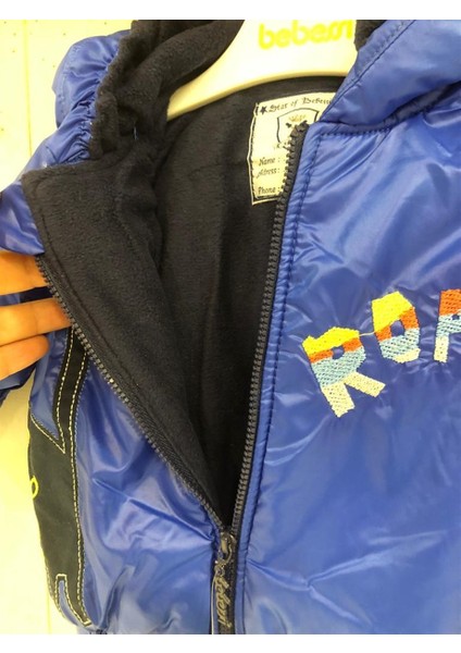 Dinozor Desenli Içi Polar Astar Fermuarlı Kapüşonlu Pantolonlu Bebek Mont Takım modelleri