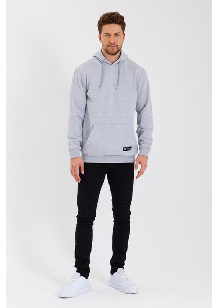 Gri Kanguru Cepli Kapüşonlu Içi Pamuklu Erkek Sweatshirt fırsatları