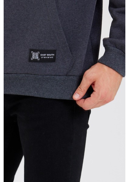 Antrasit Kanguru Cepli Kapüşonlu Içi Pamuklu Erkek Sweatshirt fırsatları
