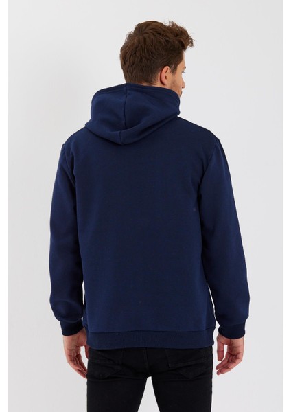 Lacivert Kanguru Cepli Kapüşonlu Içi Pamuklu Erkek Sweatshirt fırsatları