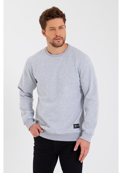 Bisiklet Yaka Etiket Detayı Içi Pamuklu Erkek Sweatshirt fiyatları