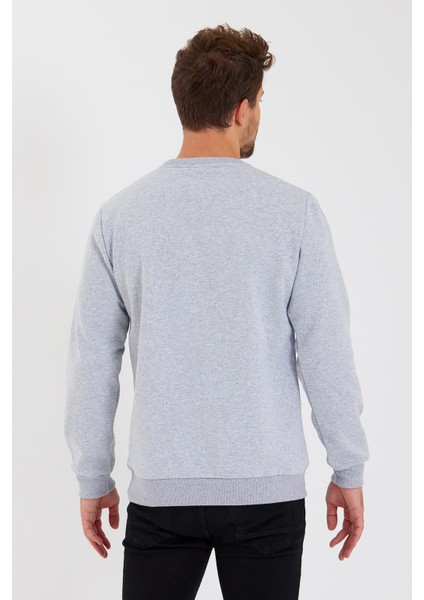 Bisiklet Yaka Etiket Detayı Içi Pamuklu Erkek Sweatshirt fırsatları