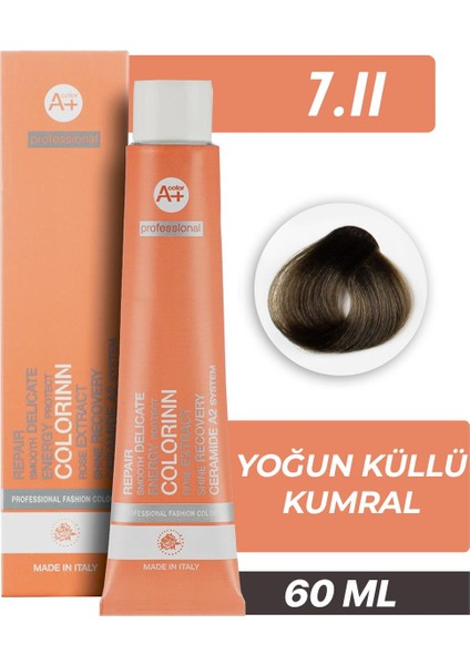Professional Tüp Saç Boyası 7.11 Yoğun Küllü Kumral 60 Ml