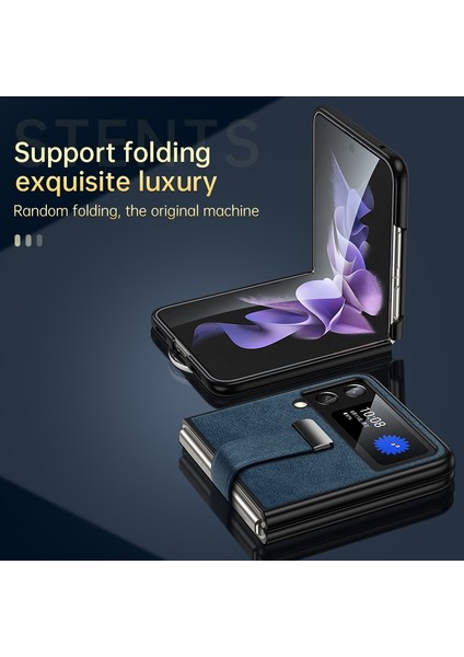 Samsung Galaxy Z Flip 4 İçin Pc+Deri Doku Kılıfı - Yeşil (Yurt Dışından) modelleri