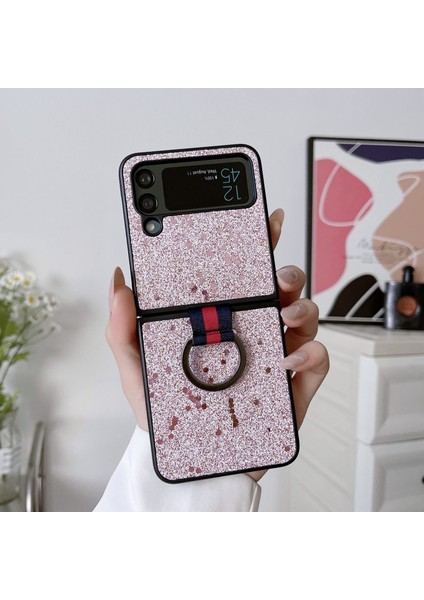 Samsung Galaxy Z Flip 4 Glitter Pud Telefon Kılıfı - Pembe (Yurt Dışından) fiyatları