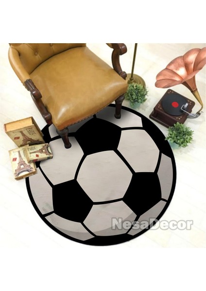 _Decor Futbol Topu Figürlü Modern Hd Dijital Baskı Dokuma Taban Çocuk Odası Halısı