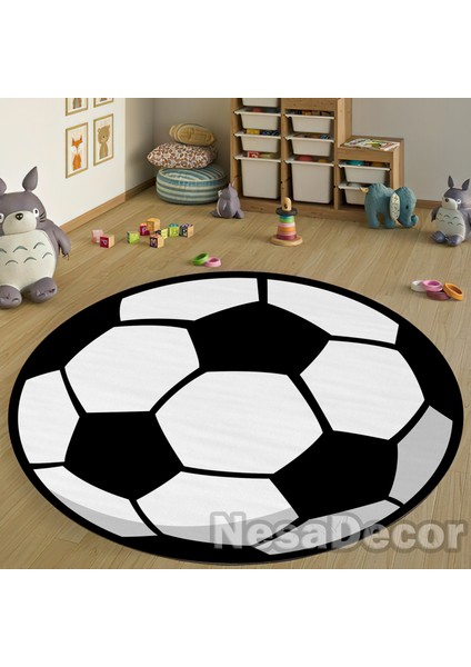 _Decor Futbol Topu Figürlü Modern Hd Dijital Baskı Dokuma Taban Çocuk Odası Halısı