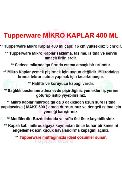 Mikro Kap 400 Ml Mikrodalga Saklama Beslenme Kabı Hsgl modelleri