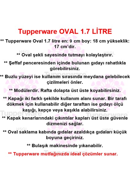 Oval 1.7 Litre Kuru Gıda Saklama Kabı Oval 3 Mv Hsgl modelleri
