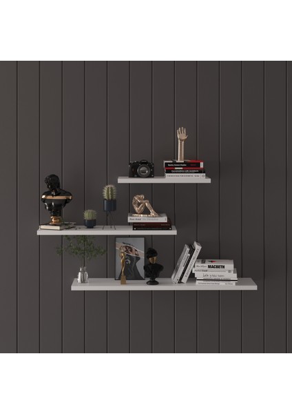 Doğal Modern Organizer Düzenleyici Dekoratif Kitaplık Banyo Mutfak 3'lü Duvar Rafı fırsatları