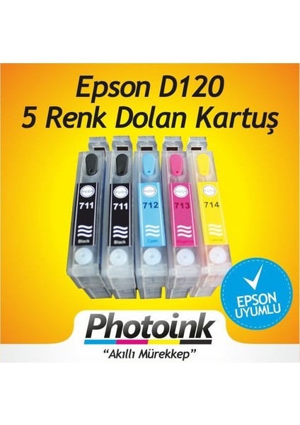 Epson D120 Uyumlu Kolay Dolan Kartuşlar (Dolu)