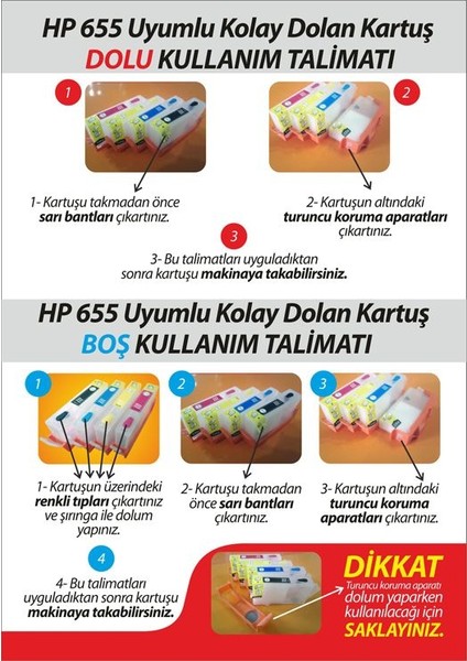 Hp 970/971 (X Serileri Için) Uyumlu Kolay Dolan Kartuşlar- Pro X451/X476/X551/X576)