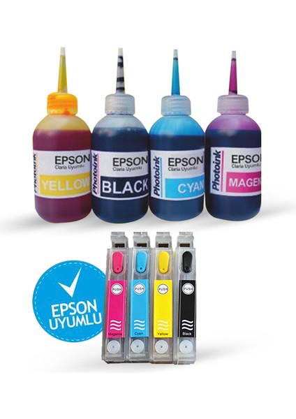 Epson 1291-1294 Uyumlu Oto Reset Çipli Kolay Dolan Kartuş Sublimasyon Mürekkepli Set- B42/ BX305/ BX320/ BX525/ BX535/ BX625/ SX230/ SX235/ SX420/ SX425/ SX435