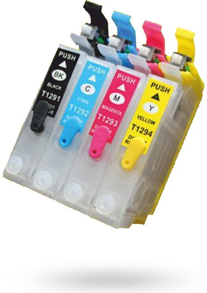 Epson 1301-1304 Uyumlu Kolay Dolan Kartuşlar (Dolu) - (Oto Reset Çipsetli - B42/ BX525/ BX535/ BX625/ BX630/ BX925/ WF3530/ WF3540/ WF3010/WF7525/ WF7515/ WF3520