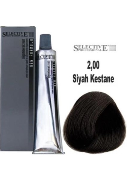 Professional Tüp Saç Boyası 2.00 Siyah Kestane 60 Ml