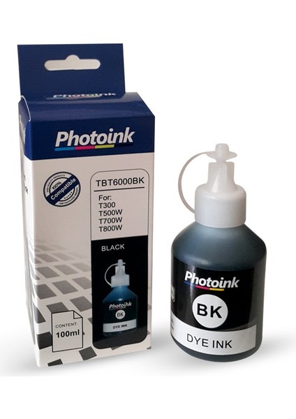 Brother Bt 60 Uyumlu 100 ml Siyah Photoınk Plus Mürekkep T220/T420W/T520W/T720W/T820W/T920W