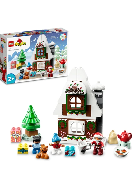 LEGO® DUPLO® Noel Baba'nın Zencefilli Kurabiye Evi 10976 - Okul Öncesi Yaştaki Çocuklar ile 2 Yaş ve Üzeri Çocuklar için Yılbaşı Temalı Oyuncak Yapım Seti (50 Parça)