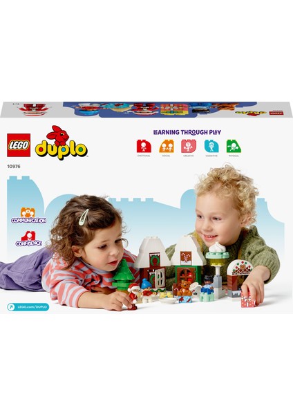 ® DUPLO® Noel Baba'nın Zencefilli Kurabiye Evi 10976 - Okul Öncesi Yaştaki Çocuklar ile 2 Yaş ve Üzeri Çocuklar için Yılbaşı Temalı Oyuncak Yapım Seti (50 Parça)