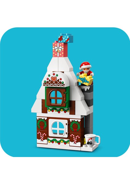 ® DUPLO® Noel Baba'nın Zencefilli Kurabiye Evi 10976 - Okul Öncesi Yaştaki Çocuklar ile 2 Yaş ve Üzeri Çocuklar için Yılbaşı Temalı Oyuncak Yapım Seti (50 Parça)