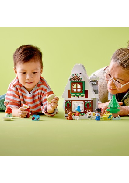 ® DUPLO® Noel Baba'nın Zencefilli Kurabiye Evi 10976 - Okul Öncesi Yaştaki Çocuklar ile 2 Yaş ve Üzeri Çocuklar için Yılbaşı Temalı Oyuncak Yapım Seti (50 Parça)