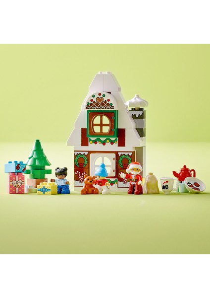 ® DUPLO® Noel Baba'nın Zencefilli Kurabiye Evi 10976 - Okul Öncesi Yaştaki Çocuklar ile 2 Yaş ve Üzeri Çocuklar için Yılbaşı Temalı Oyuncak Yapım Seti (50 Parça)