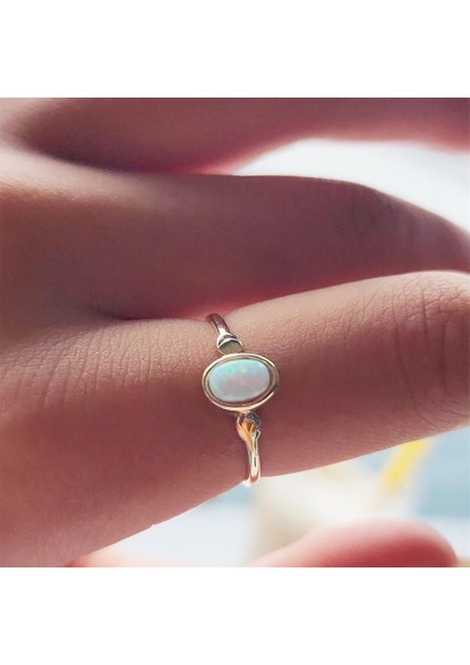 Altın Yüzük - Opal Sıvama Taşlı Tek Taş Evlilik Teklifi Yüzüğü-0.90 Karat Kristal Opal 14 Ayar Altın Tek Taş Yüzük modelleri
