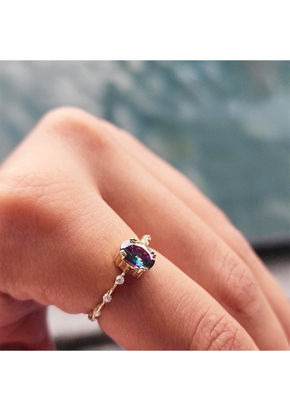 Altın Yüzük - Mistik Topaz 14 Ayar Altın Yüzük - Evlilik Teklifi Yüzüğü - Hediyelik Altın Yüzük modelleri