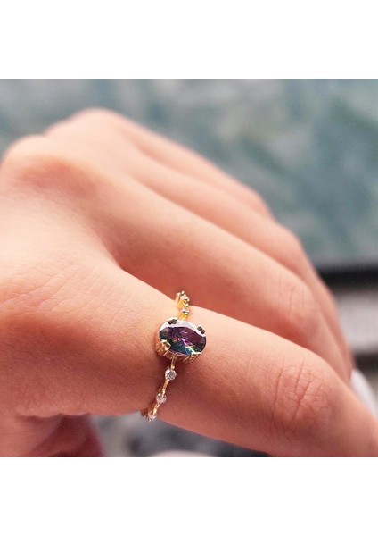 Altın Yüzük - Mistik Topaz 14 Ayar Altın Yüzük - Evlilik Teklifi Yüzüğü - Hediyelik Altın Yüzük fırsatları