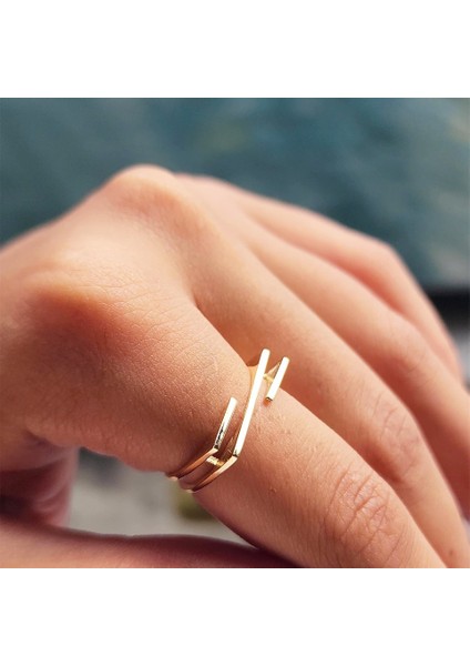 Taşsız Altın Yüzük - 14 Ayar Altın Z Tasarım Minimal Yüzük - Hediyelik, Minimal Altın Yüzük fırsatları