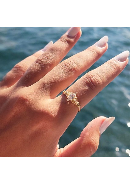 Altın Yüzük - 0.50 Karat Zirkon Taşlı Evlilik Teklifi 14 Ayar Altın Yüzük fiyatları