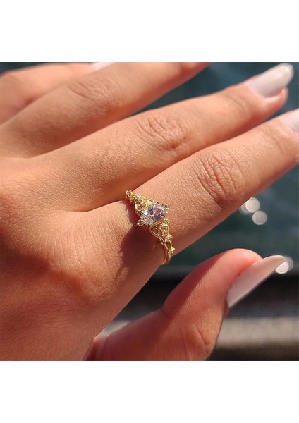 Altın Yüzük - 0.50 Karat Zirkon Taşlı Evlilik Teklifi 14 Ayar Altın Yüzük modelleri