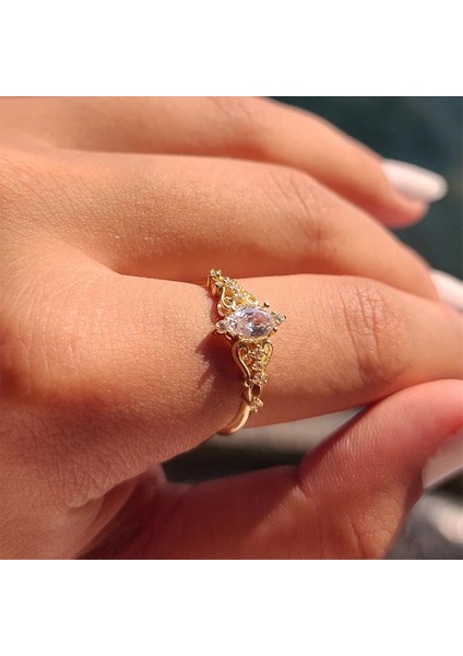 Altın Yüzük - 0.50 Karat Zirkon Taşlı Evlilik Teklifi 14 Ayar Altın Yüzük fırsatları