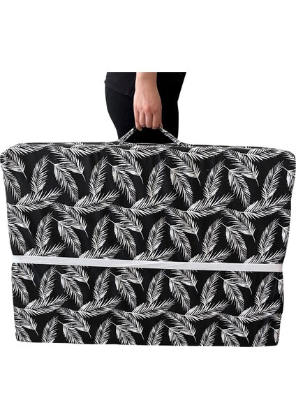 Katlanır Sünger Yatak 70 x 180 x 6 cm Siyah Tüy Minder Yatak Fermuarlı