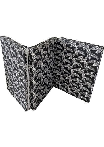 Katlanır Sünger Yatak 70 x 180 x 6 cm Siyah Tüy Minder Yatak Fermuarlı